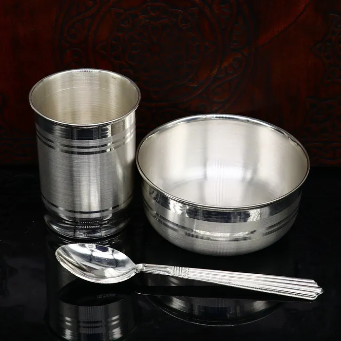 TRIBAL ORNAMENTS Necklaces 999 fine silver water milk glass and bowl silver tumbler silver spoon silver utensilsbest kids gift for rice ceremony Annaprashana sv197 TRIBAL ORNAMENTS Necklaces 999 fine silver water milk glass and bowl silver tumbler silver spoon silver utensilsbest kids gift for rice ceremony Annaprashana sv197