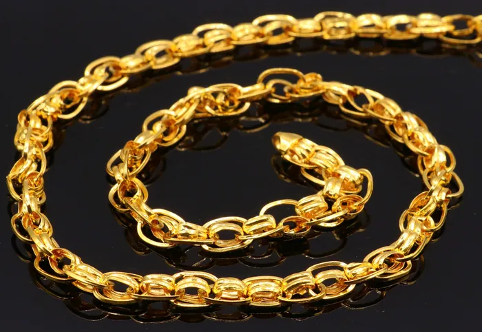 TRIBAL ORNAMENTS Necklaces fabulous 22karat genuine gold handmade link chain beautiful 22 inches 75 mm wide necklace chain TRIBAL ORNAMENTS Necklaces fabulous 22karat genuine gold handmade link chain beautiful 22 inches 75 mm wide necklace chain