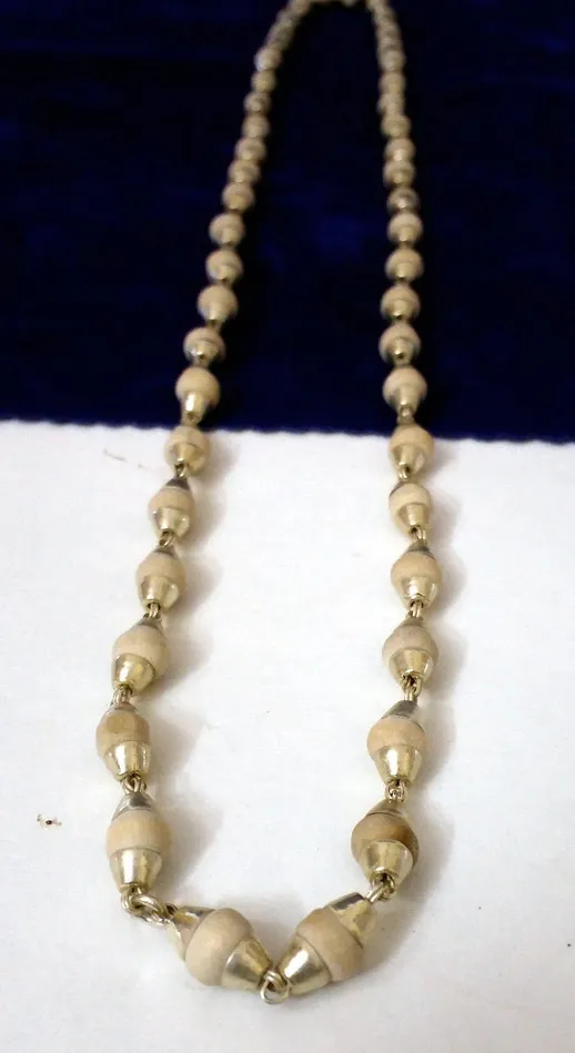 TRIBAL ORNAMENTS Necklaces Fabulous basil rosary handmade beads and silver caps chain indian tribal jewelry tulsi mala used in medical TRIBAL ORNAMENTS Necklaces Fabulous basil rosary handmade beads and silver caps chain indian tribal jewelry tulsi mala used in medical