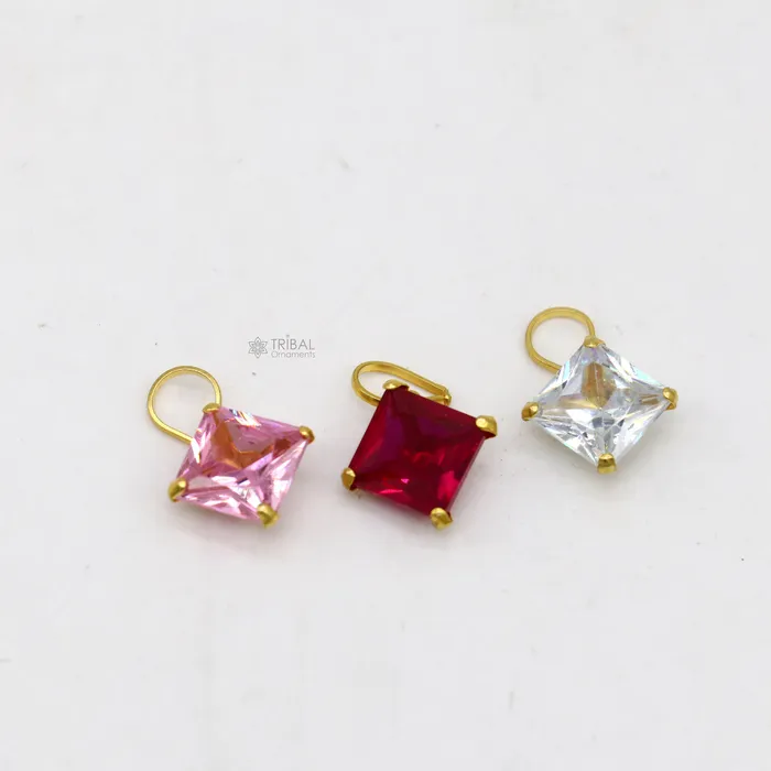 TRIBAL ORNAMENTS Necklaces Fabulous red pink and white color stone Handmade 14kt yellow gold pendant exclusive square shape pendant for daily use jewelry gp32 TRIBAL ORNAMENTS Necklaces Fabulous red pink and white color stone Handmade 14kt yellow gold pendant exclusive square shape pendant for daily use jewelry gp32