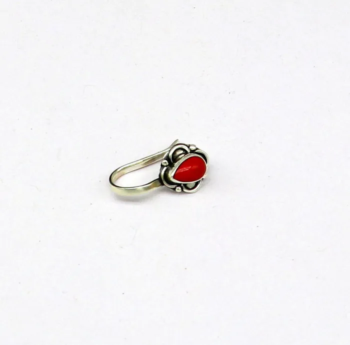 TRIBAL ORNAMENTS Necklaces fabulous stylish 925 sterling silver customized single coral nose pin best gift nose plug clipon nose pin fabulous party wear np111