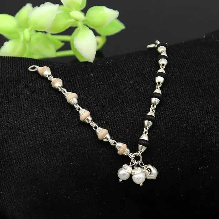 TRIBAL ORNAMENTS Necklaces Handmade basil rosary beaded bracelet or necklace for baby krishna figurine or sculpture best puja tulsi neckace sbr222