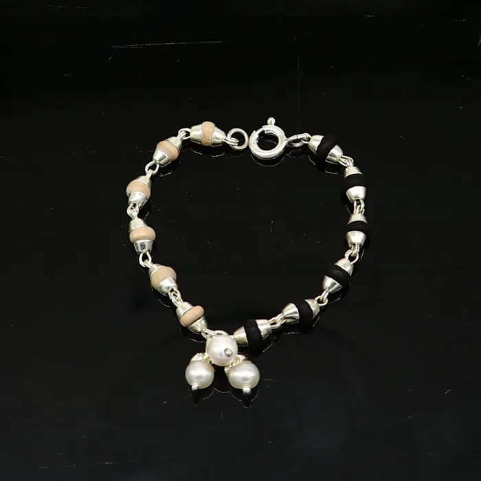 TRIBAL ORNAMENTS Necklaces Handmade basil rosary beaded bracelet or necklace for baby krishna figurine or sculpture best puja tulsi neckace sbr222