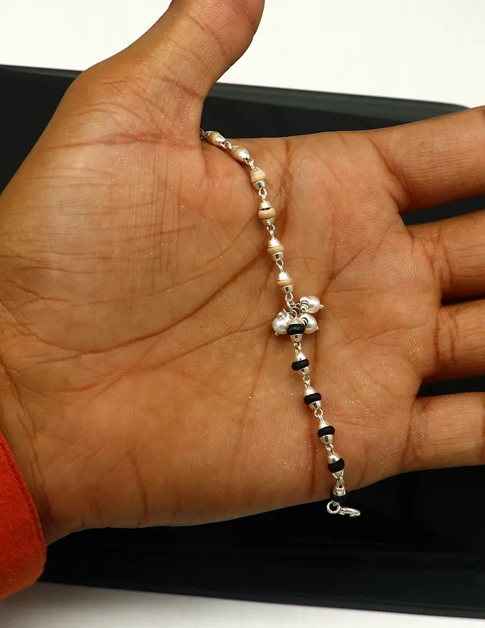 TRIBAL ORNAMENTS Necklaces Handmade basil rosary beaded bracelet or necklace for baby krishna figurine or sculpture best puja tulsi neckace sbr222