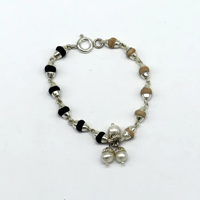 TRIBAL ORNAMENTS Necklaces Handmade basil rosary beaded bracelet or necklace for baby krishna figurine or sculpture best puja tulsi neckace sbr222