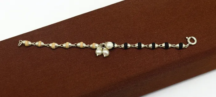 TRIBAL ORNAMENTS Necklaces Handmade basil rosary beaded bracelet or necklace for baby krishna figurine or sculpture best puja tulsi neckace sbr222