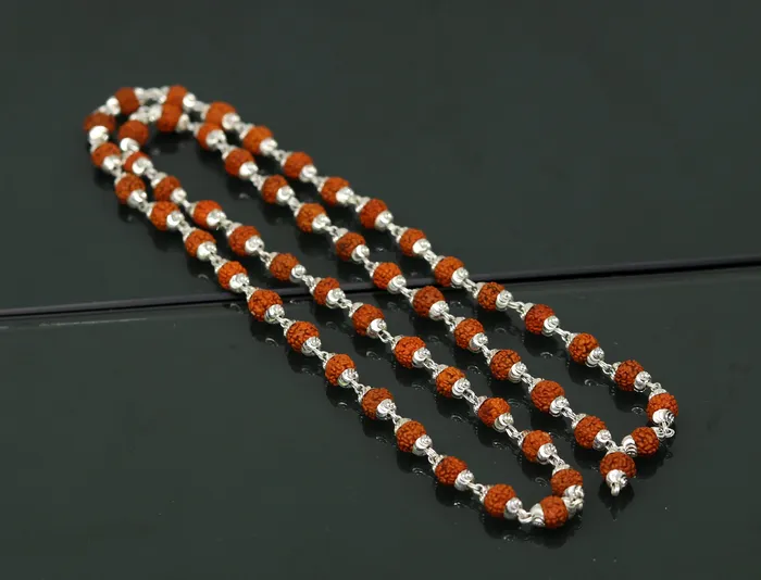 TRIBAL ORNAMENTS Necklaces Handmade Sterling silver gorgeous natural Rudraksh beads 23 long 54 beads japp mala necklace chanting necklace praying mantra ch79 TRIBAL ORNAMENTS Necklaces Handmade Sterling silver gorgeous natural Rudraksh beads 23 long 54 beads japp mala necklace chanting necklace praying mantra ch79