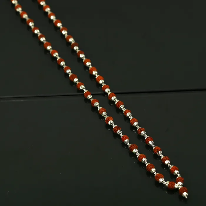 TRIBAL ORNAMENTS Necklaces Handmade Sterling silver gorgeous natural Rudraksh beads 23 long 54 beads japp mala necklace chanting necklace praying mantra ch79 TRIBAL ORNAMENTS Necklaces Handmade Sterling silver gorgeous natural Rudraksh beads 23 long 54 beads japp mala necklace chanting necklace praying mantra ch79