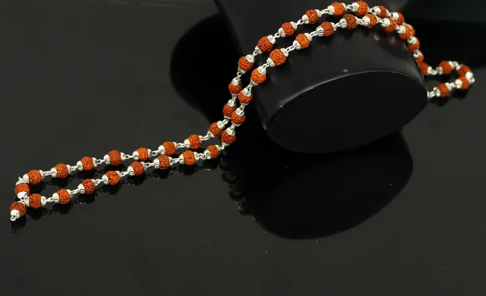 TRIBAL ORNAMENTS Necklaces Handmade Sterling silver gorgeous natural Rudraksh beads 23 long 54 beads japp mala necklace chanting necklace praying mantra ch79 TRIBAL ORNAMENTS Necklaces Handmade Sterling silver gorgeous natural Rudraksh beads 23 long 54 beads japp mala necklace chanting necklace praying mantra ch79