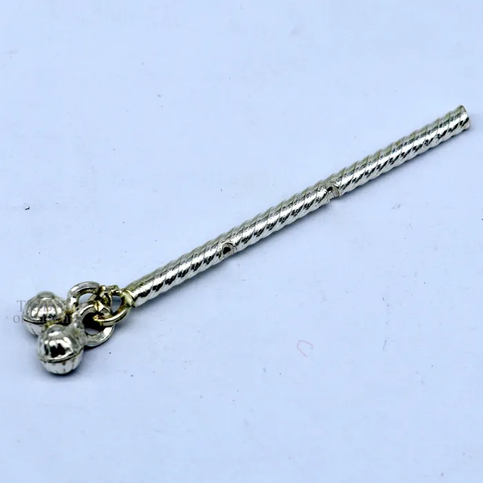 TRIBAL ORNAMENTS Necklaces Lord Krishna flute terling silver handmade idol krishna flute silver bansuri laddu gopala flute little krishna flute puja art su659
