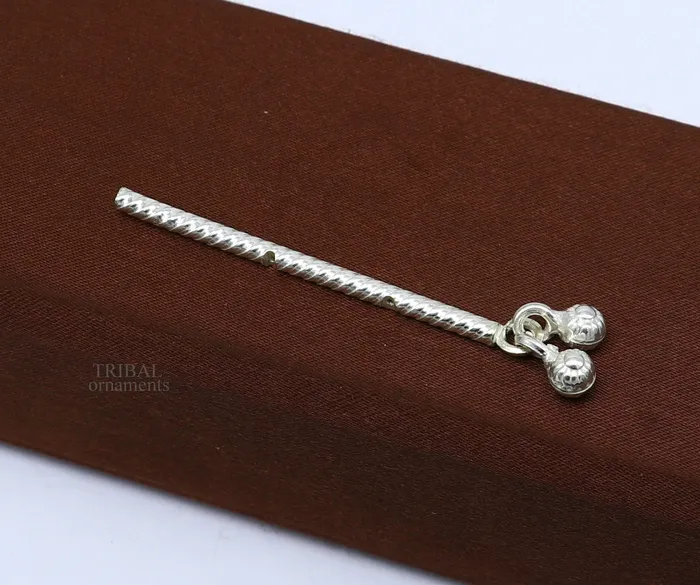 TRIBAL ORNAMENTS Necklaces Lord Krishna flute terling silver handmade idol krishna flute silver bansuri laddu gopala flute little krishna flute puja art su659