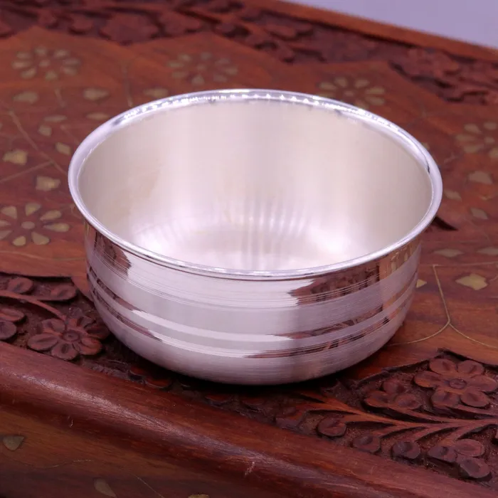 TRIBAL ORNAMENTS Necklaces Plain design handmade 999 solid silver bowl silver vessels silver utensils solid silve baby bowl for medical use for health sv07