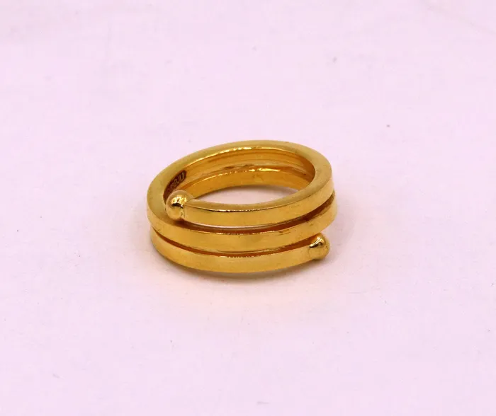 TRIBAL ORNAMENTS Rings 22kt yellow gold handmade fabulous spiral ring vintage antique design all sizes ring band for unisex gifting jewelry from india GR005