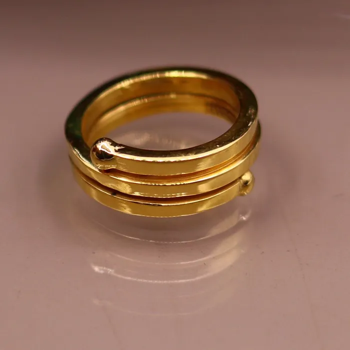 TRIBAL ORNAMENTS Rings 22kt yellow gold handmade fabulous spiral ring vintage antique design all sizes ring band for unisex gifting jewelry from india GR005