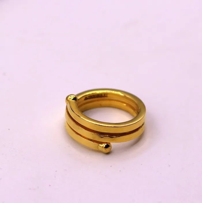 TRIBAL ORNAMENTS Rings 22kt yellow gold handmade fabulous spiral ring vintage antique design all sizes ring band for unisex gifting jewelry from india GR005