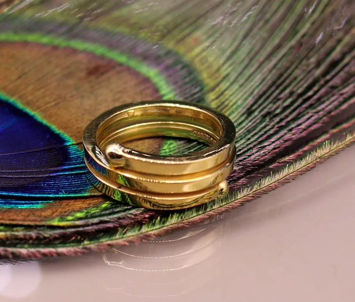 TRIBAL ORNAMENTS Rings 22kt yellow gold handmade fabulous spiral ring vintage antique design all sizes ring band for unisex gifting jewelry from india GR005