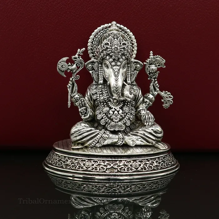 TRIBAL ORNAMENTS Rings 925 Sterling silver handmade customized Hindu God Idol Ganesha statue puja article figurine home decor utensils art34 TRIBAL ORNAMENTS Rings 925 Sterling silver handmade customized Hindu God Idol Ganesha statue puja article figurine home decor utensils art34