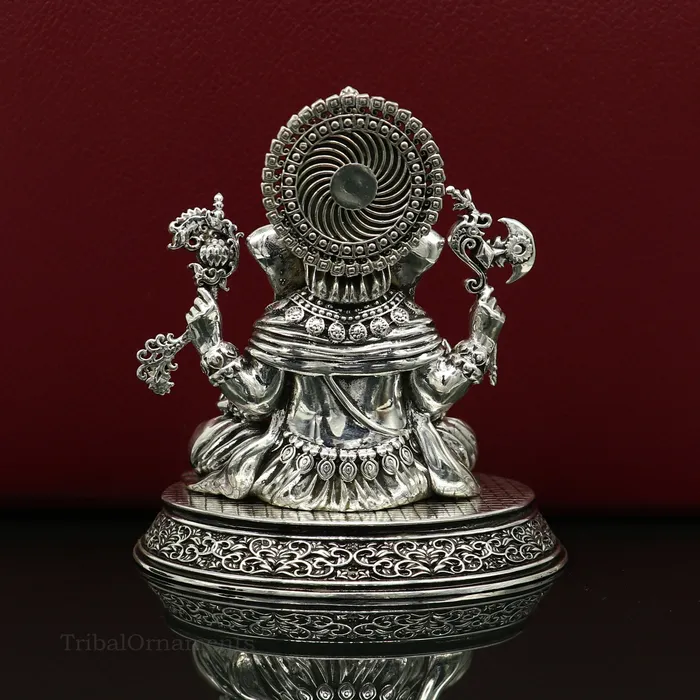 TRIBAL ORNAMENTS Rings 925 Sterling silver handmade customized Hindu God Idol Ganesha statue puja article figurine home decor utensils art34