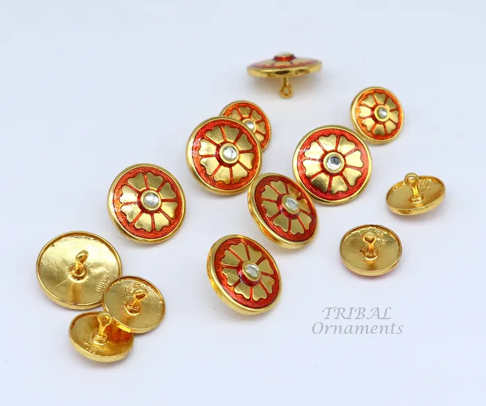 TRIBAL ORNAMENTS Rings 925 Sterling silver handmade gorgeous flower design buttons set of 13 pc for mens coat or suit best jewelry for all occasions btn23
