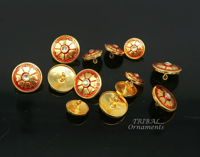 TRIBAL ORNAMENTS Rings 925 Sterling silver handmade gorgeous flower design buttons set of 13 pc for mens coat or suit best jewelry for all occasions btn23