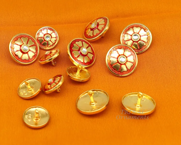 TRIBAL ORNAMENTS Rings 925 Sterling silver handmade gorgeous flower design buttons set of 13 pc for mens coat or suit best jewelry for all occasions btn23