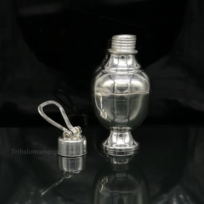 TRIBAL ORNAMENTS Rings 925 sterling silver handmade plain design Gangjali Silver Gangajal Patra best silver water pot kalash puja utensils Diwali special su416