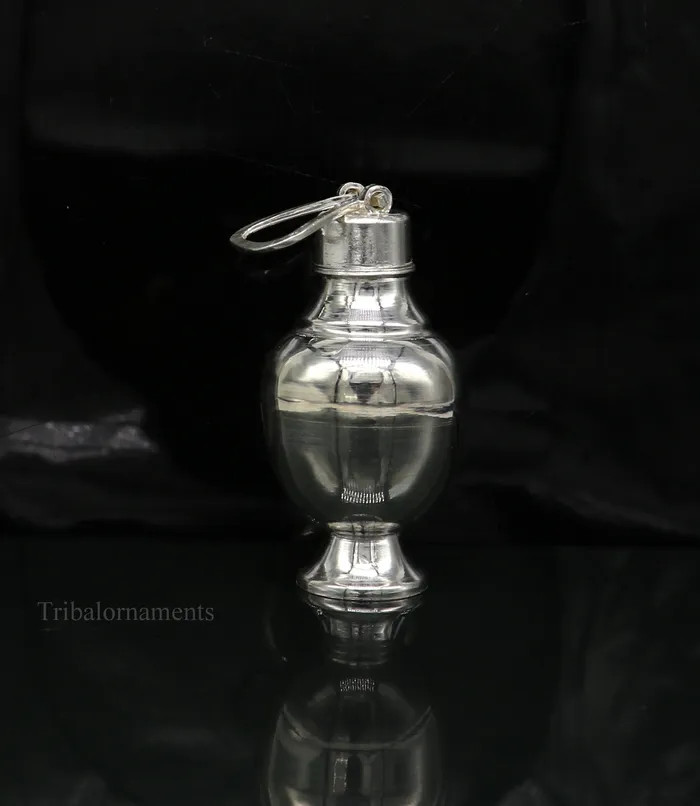TRIBAL ORNAMENTS Rings 925 sterling silver handmade plain design Gangjali Silver Gangajal Patra best silver water pot kalash puja utensils Diwali special su416