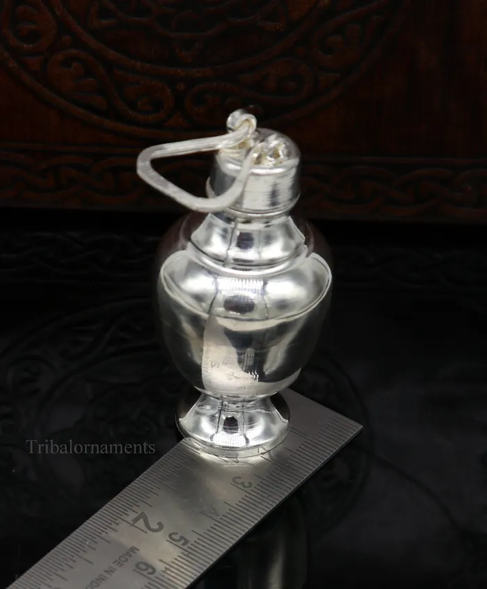 TRIBAL ORNAMENTS Rings 925 sterling silver handmade plain design Gangjali Silver Gangajal Patra best silver water pot kalash puja utensils Diwali special su416