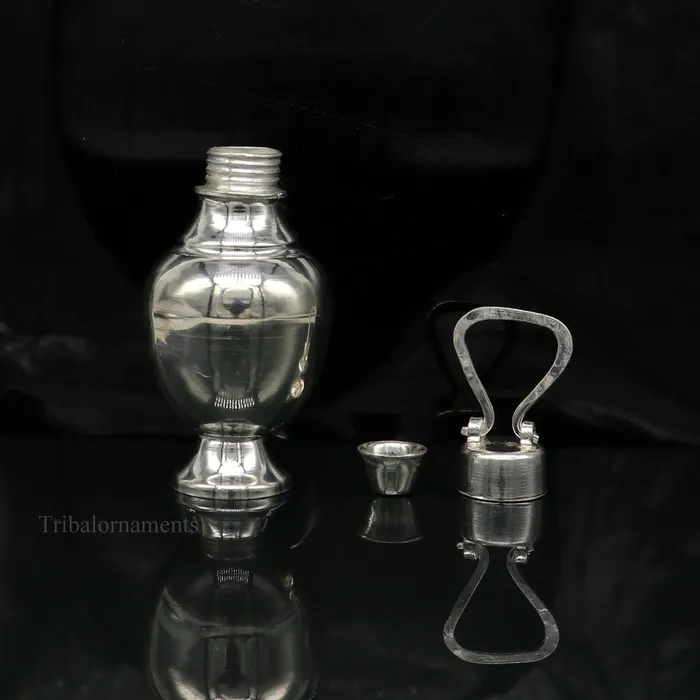 TRIBAL ORNAMENTS Rings 925 sterling silver handmade plain design Gangjali Silver Gangajal Patra best silver water pot kalash puja utensils Diwali special su417 TRIBAL ORNAMENTS Rings 925 sterling silver handmade plain design Gangjali Silver Gangajal Patra best silver water pot kalash puja utensils Diwali special su417