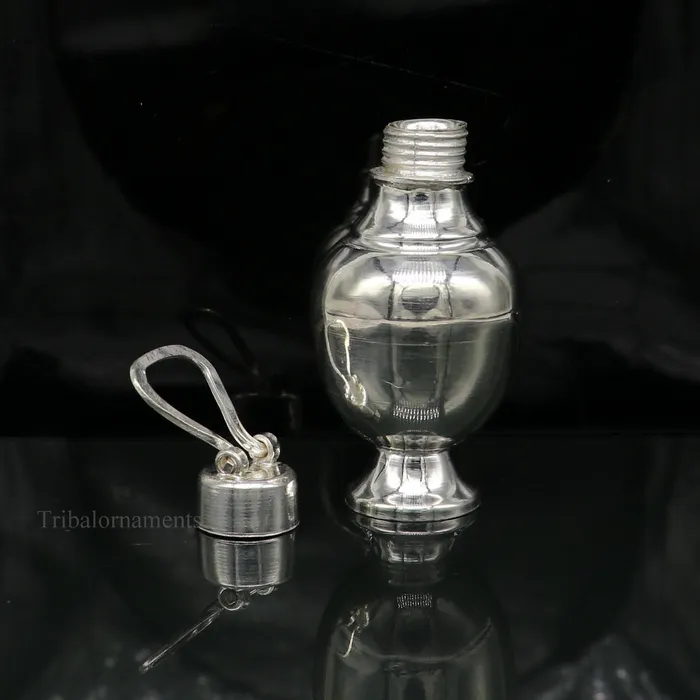 TRIBAL ORNAMENTS Rings 925 sterling silver handmade plain design Gangjali Silver Gangajal Patra best silver water pot kalash puja utensils Diwali special su417