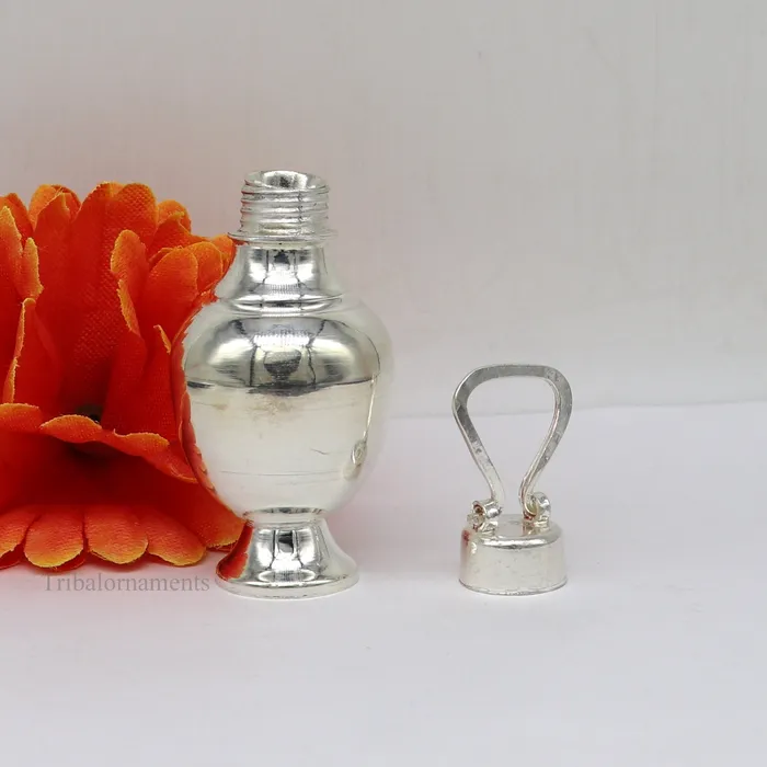 TRIBAL ORNAMENTS Rings 925 sterling silver handmade plain design Gangjali Silver Gangajal Patra best silver water pot kalash puja utensils Diwali special su417
