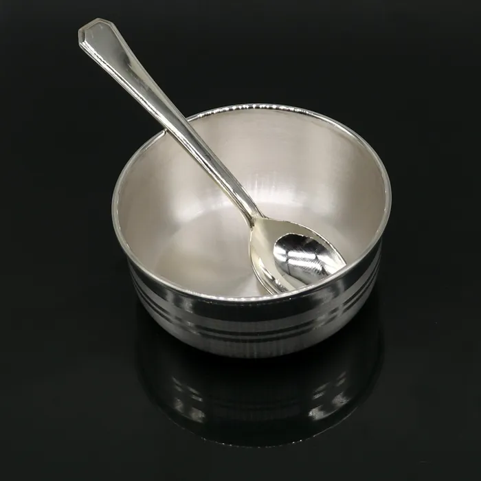 TRIBAL ORNAMENTS Rings 999 fine sterling silver handmade solid silver bowl and spoon kids serving bowl silver vessels baby serving utensils baby set sv120