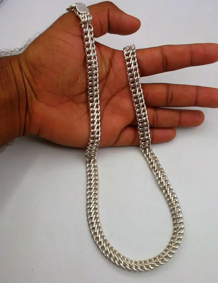 TRIBAL ORNAMENTS Vintage antique design handmade Sterling silver customized Gope chain flexible 205 long necklace chain unisex gifting jewelry ch11 Necklaces TRIBAL ORNAMENTS Vintage antique design handmade Sterling silver customized Gope chain flexible 205 long necklace chain unisex gifting jewelry ch11 Necklaces