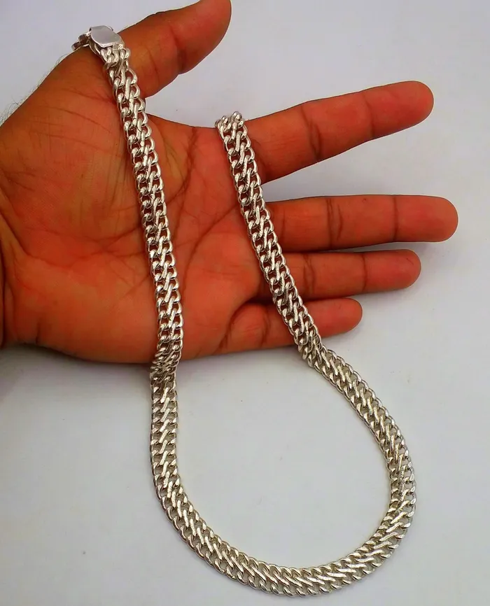 TRIBAL ORNAMENTS Vintage antique design handmade Sterling silver customized Gope chain flexible 205 long necklace chain unisex gifting jewelry ch11 Necklaces TRIBAL ORNAMENTS Vintage antique design handmade Sterling silver customized Gope chain flexible 205 long necklace chain unisex gifting jewelry ch11 Necklaces