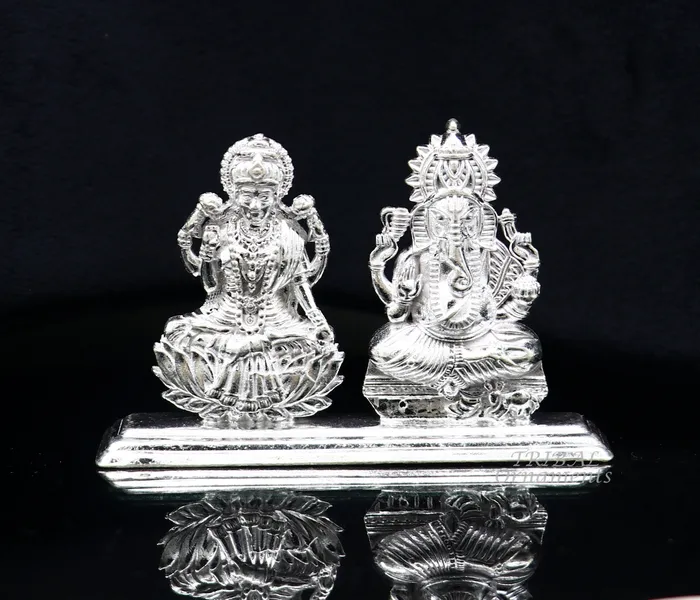 TribalOrnaments Necklaces Solid Sterling silver handmade Hindu idols Laxmi Ganesha statue puja article figurine home dcor Diwali puja gift art561 TribalOrnaments Necklaces Solid Sterling silver handmade Hindu idols Laxmi Ganesha statue puja article figurine home dcor Diwali puja gift art561