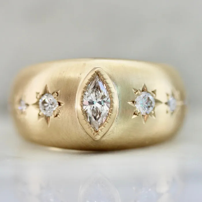 Under the Stars Mixed Cut White Diamond Ring K Co Bespoke Rings