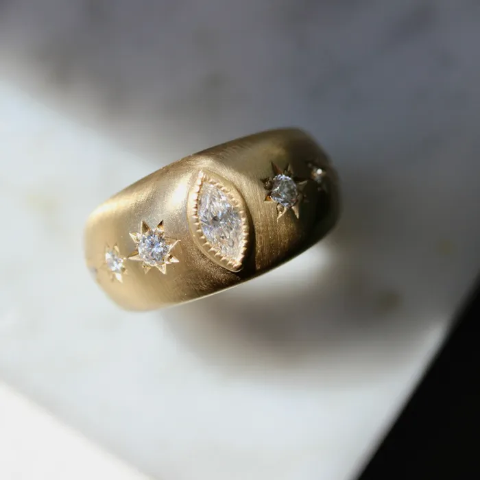 Under the Stars Mixed Cut White Diamond Ring K Co Bespoke Rings