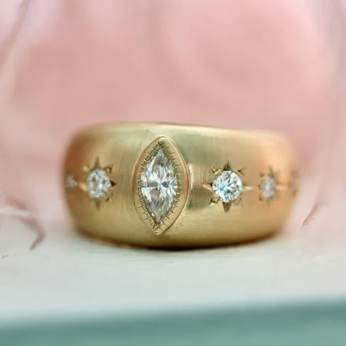 Under the Stars Mixed Cut White Diamond Ring K Co Bespoke Rings
