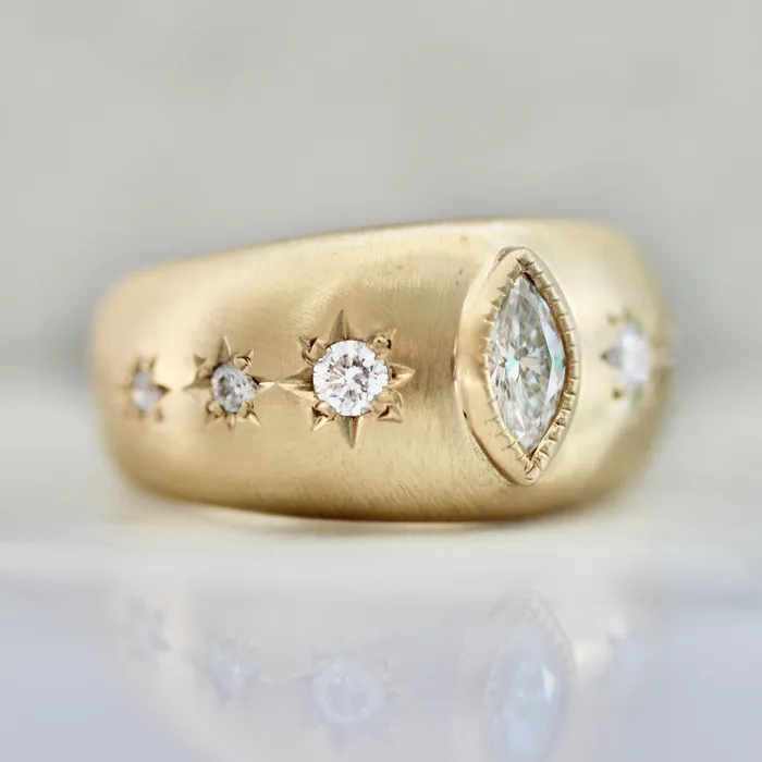 Under the Stars Mixed Cut White Diamond Ring K Co Bespoke Rings