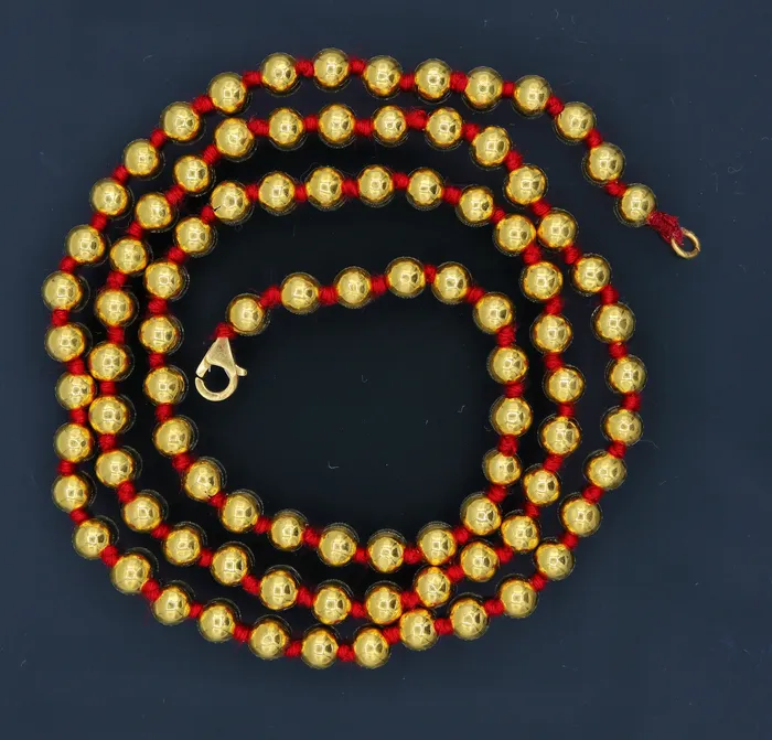 Vintage antique design 20kt yellow gold handmade amazing beads ball chain necklace unisex gifting tribal jewelry from india for belly dance TRIBAL ORNAMENTS Necklaces