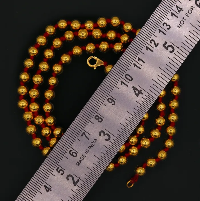 Vintage antique design 20kt yellow gold handmade amazing beads ball chain necklace unisex gifting tribal jewelry from india for belly dance TRIBAL ORNAMENTS Necklaces