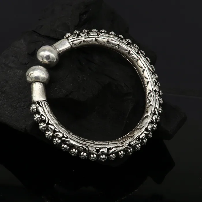 Vintage design customize tribal design chitai work kandrai work stylish cuff bracelet bangle kada 925 sterling silver jewelry nssk307 TRIBAL ORNAMENTS Bracelets