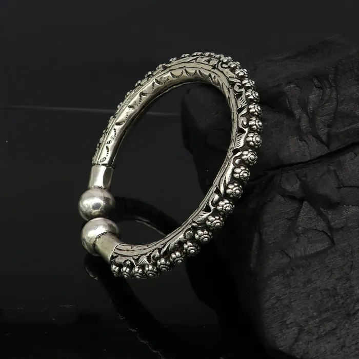 Vintage design customize tribal design chitai work kandrai work stylish cuff bracelet bangle kada 925 sterling silver jewelry nssk307 TRIBAL ORNAMENTS Bracelets