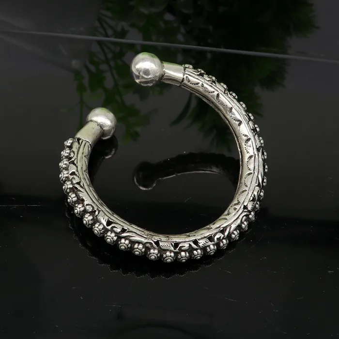 Vintage design customize tribal design chitai work kandrai work stylish cuff bracelet bangle kada 925 sterling silver jewelry nssk307 TRIBAL ORNAMENTS Bracelets