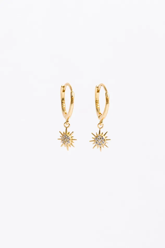WANTME Earrings Dangling Sun Huggies