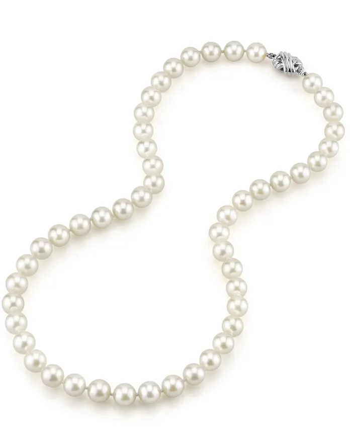White Japanese Akoya Pearl Necklace 8085mm AA Quality spt Necklaces