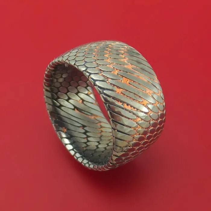 Wide Etched Superconductor Ring Custom Made TitaniumNiobium and Copper Band Lashbrook Rings Wide Etched Superconductor Ring Custom Made TitaniumNiobium and Copper Band Lashbrook Rings