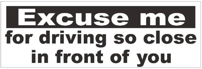 Winter Park Products Rings STD362 Excuse Me Tailgating Funny Bumper Sticker