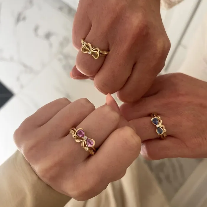 ZahnZ Fine Jewelry Rings Bowtiful Pink Pear Sapphire Bow Ring