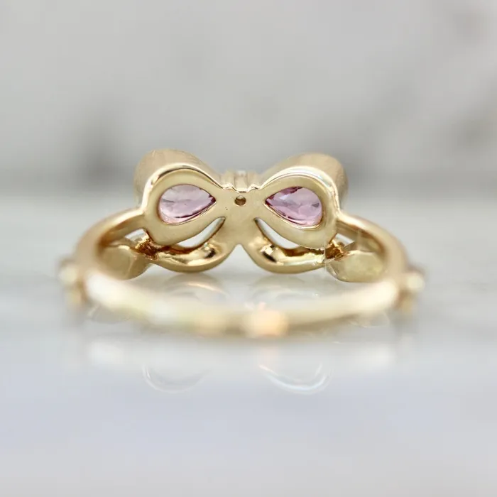 ZahnZ Fine Jewelry Rings Bowtiful Pink Pear Sapphire Bow Ring